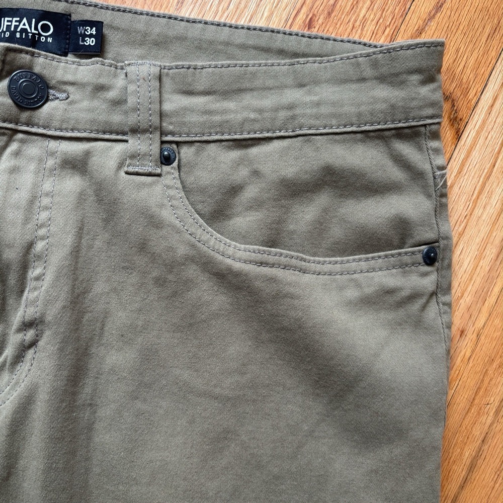 Buffalo David Bitton Men's Gray Stretch Jeans W34 L30 Straight Leg - Picture 16 of 16